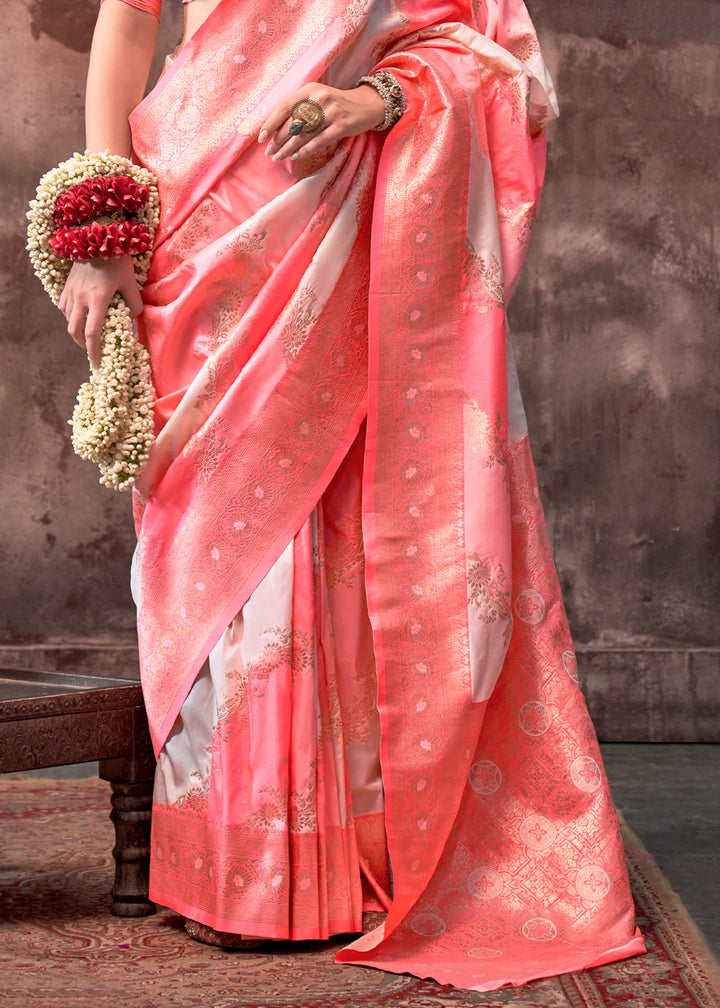 Light Brink Pink Rangkaat Handloom Woven Silk Saree