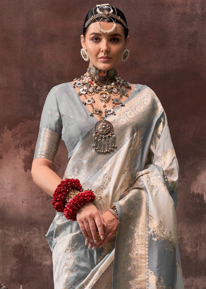 Shades Of Grey Rangkaat Handloom Woven Silk Saree