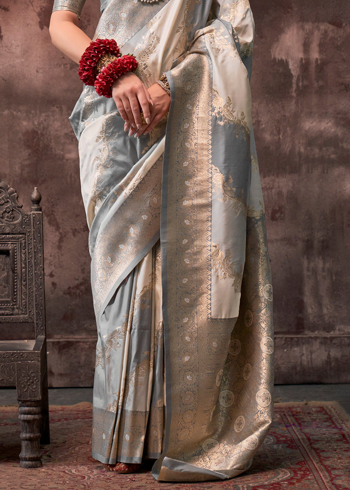Shades Of Grey Rangkaat Handloom Woven Silk Saree