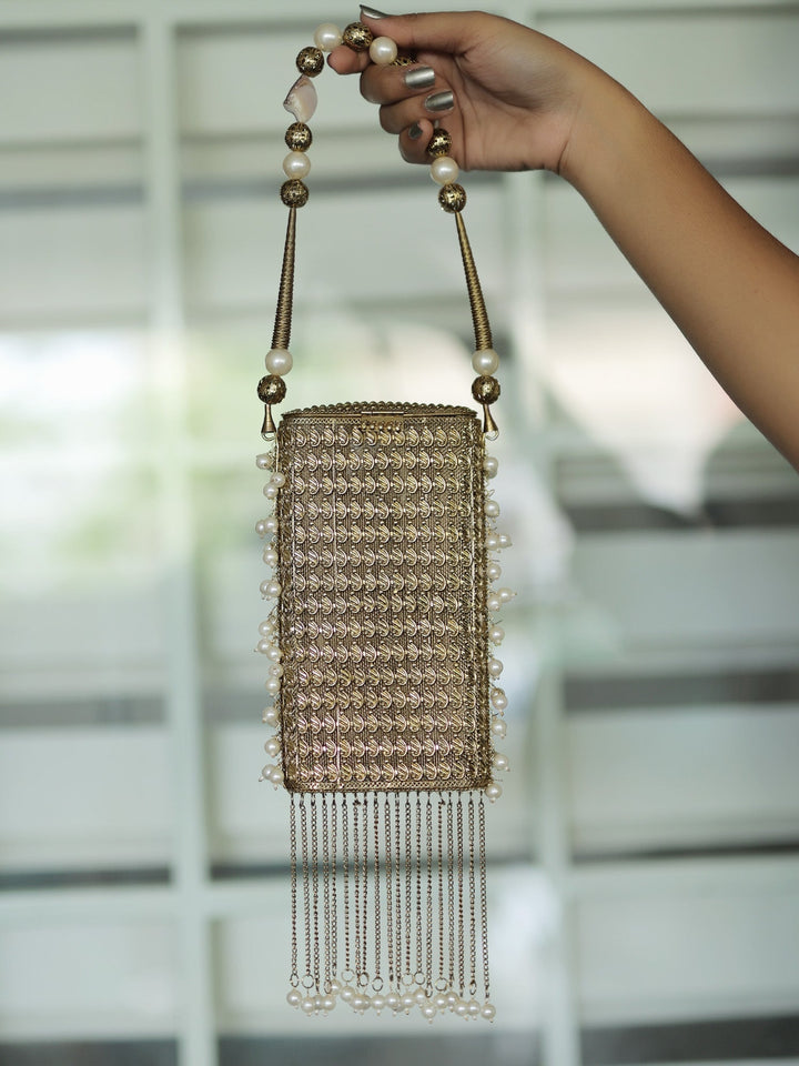 Veeksha Golden Mobile Pouch