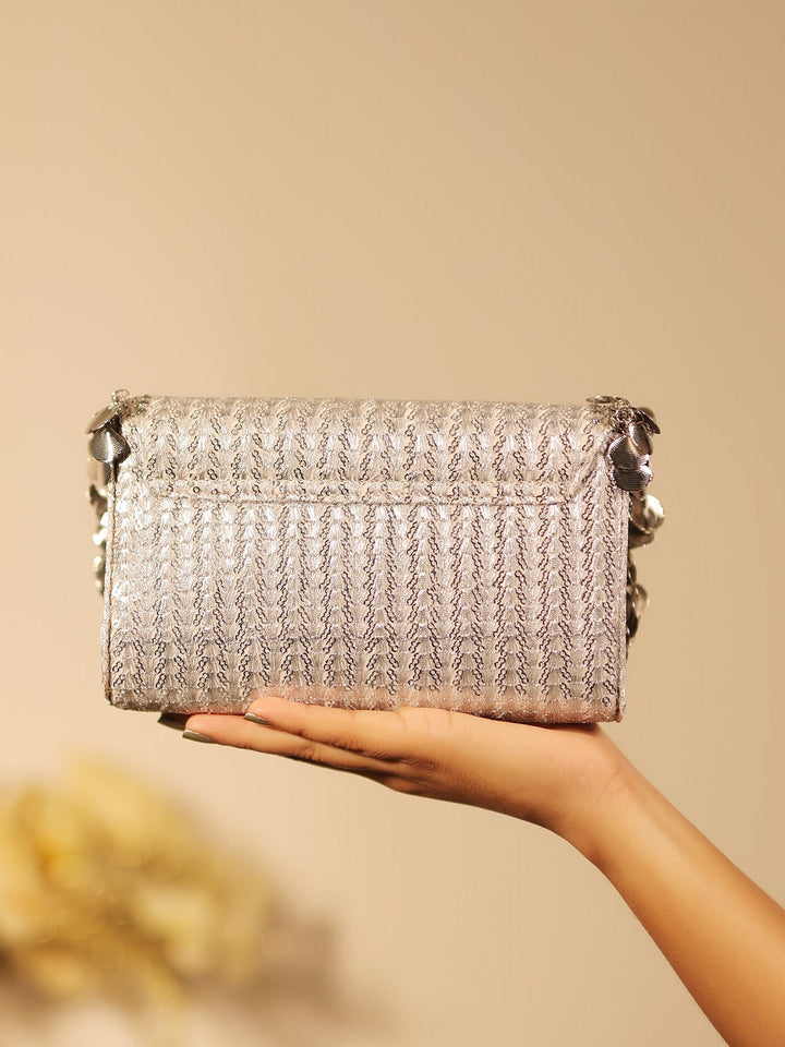 Deya Silver Evening Clutch
