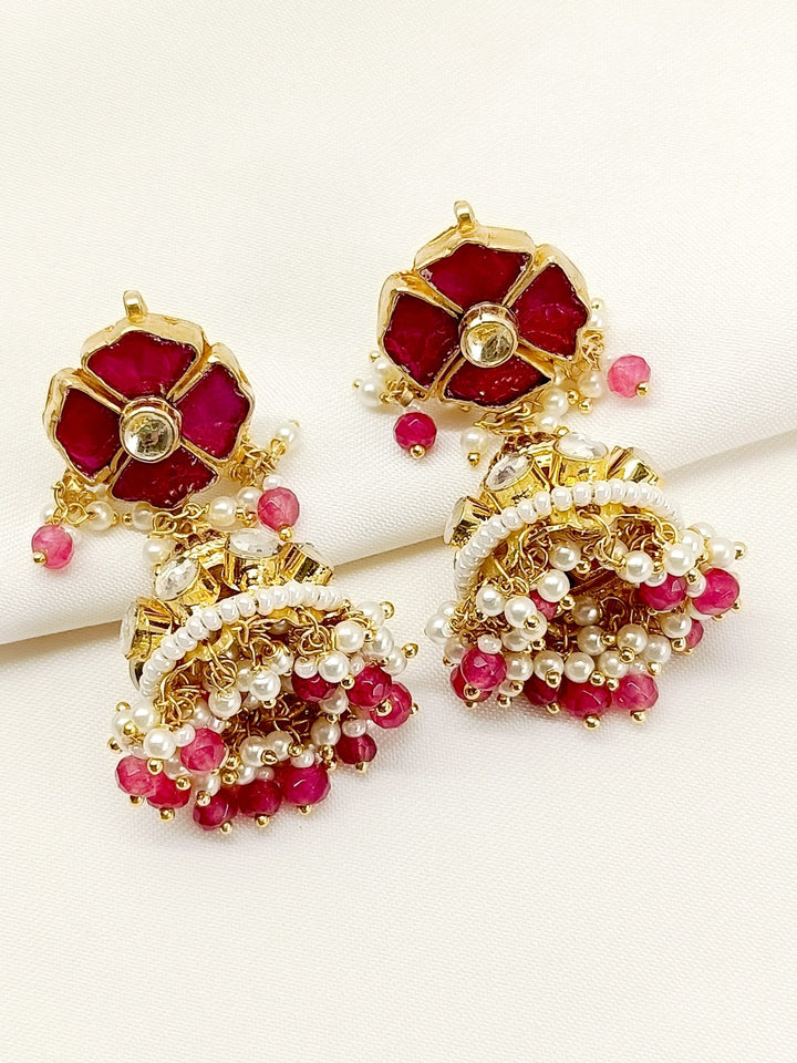 Prahati Majenta Kundan Jhumki
