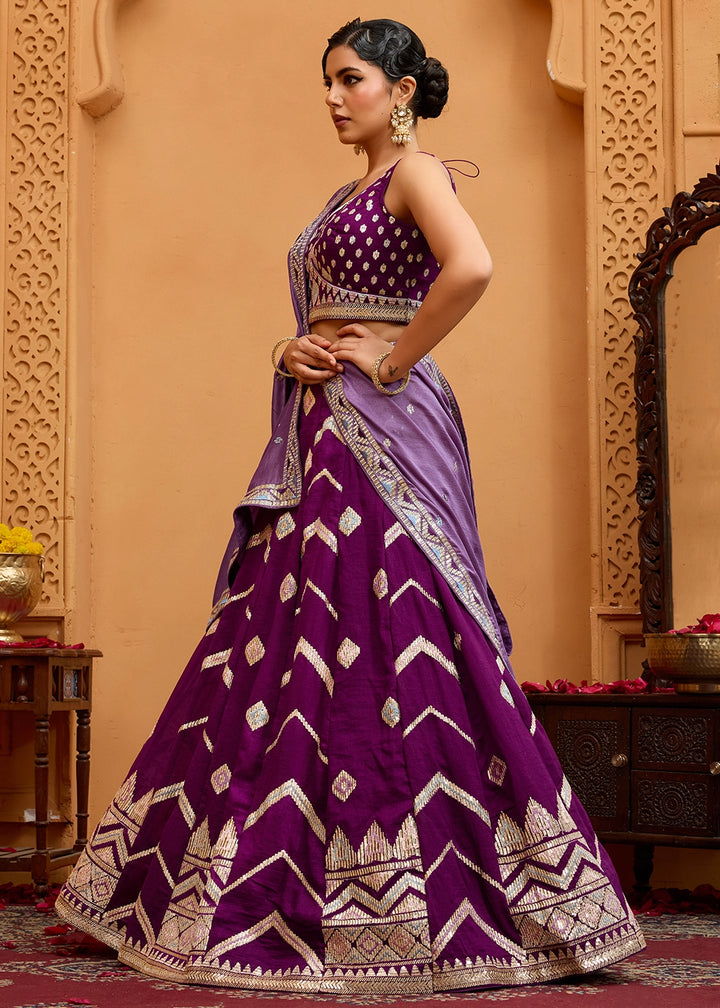 Lollipop Purple Silk Lehenga Choli with Sequin Work