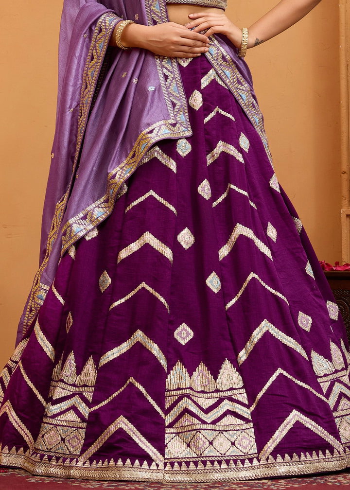 Lollipop Purple Silk Lehenga Choli with Sequin Work