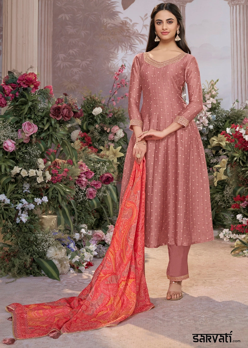 tissue silk anarkali dress Tissue Silk Anarkali & Palazzo Set by Rajiramniq now available at Aza  Fashions
