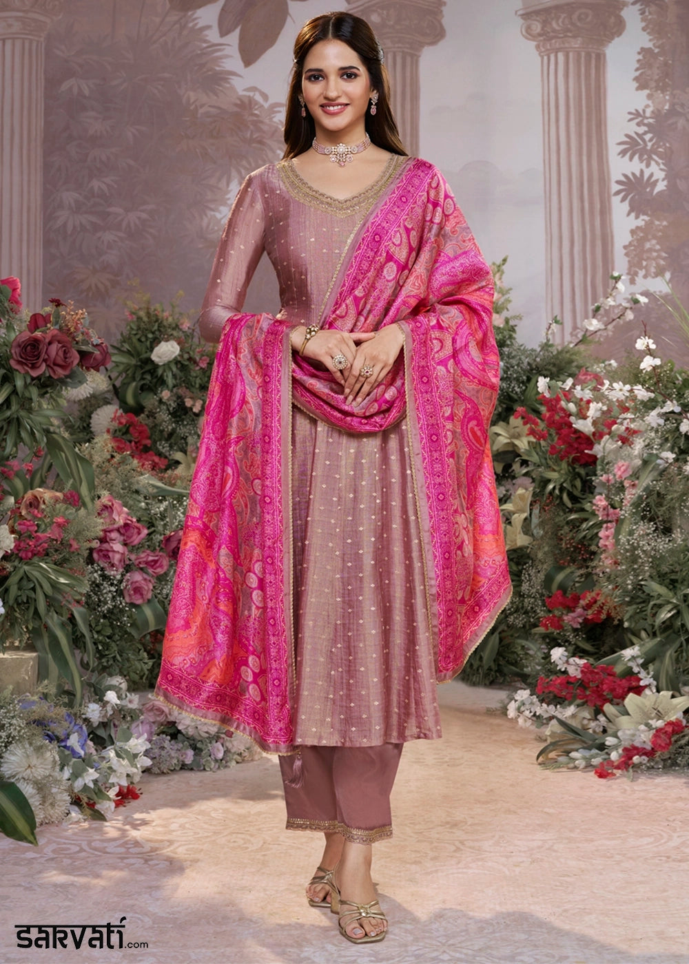 tissue silk anarkali dress Aarvi