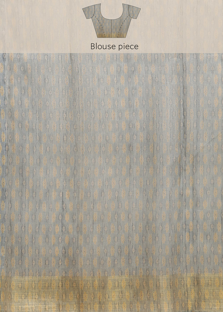 Beige Brown and Grey Soft Tussar Silk Saree with Kalamkari Art Prints