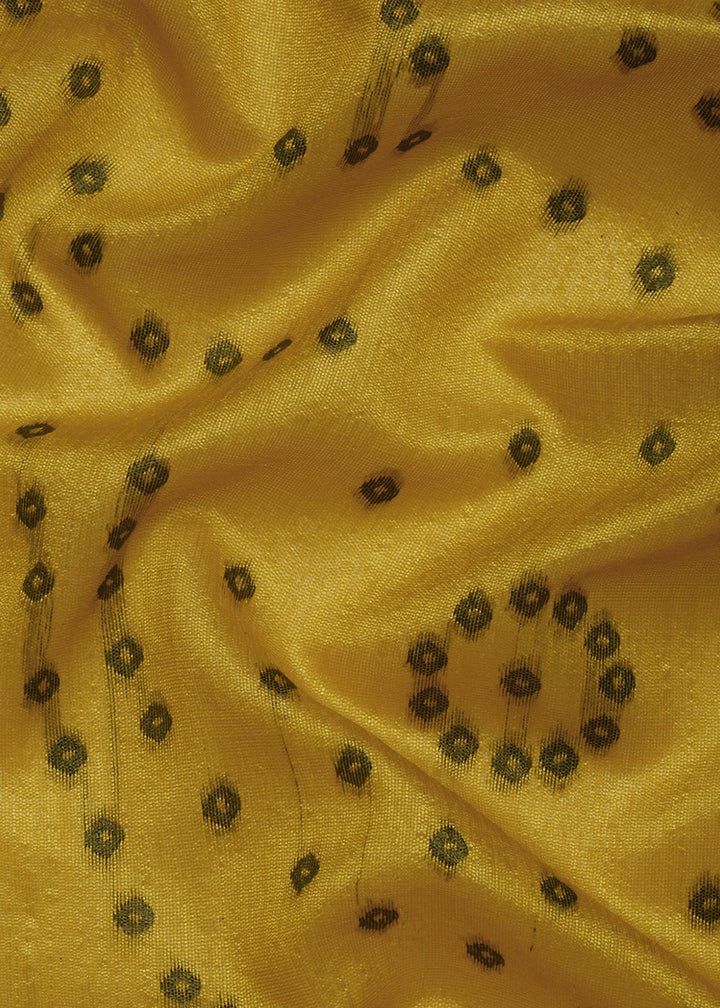 Cadmium Yellow Bandhani Paithani Silk Saree with Exquisite Zari Pallu