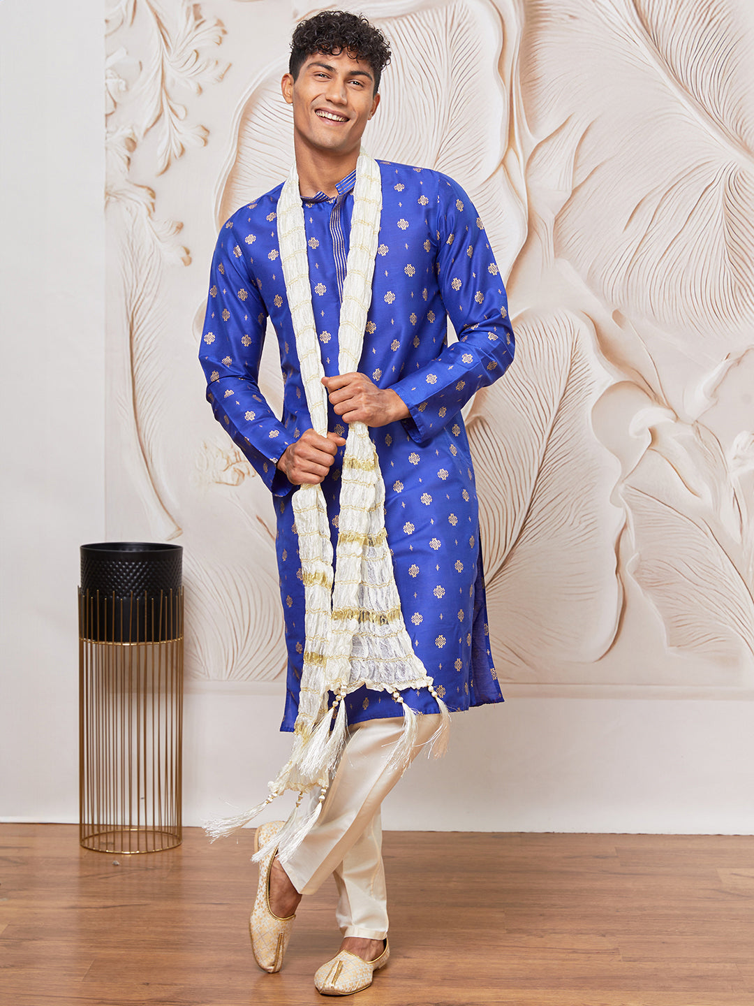 Royal Blue Printed Kurta Set with Tassel Dupatta Sarvati – House