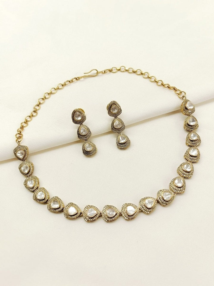 Riyanshi White Victorian Necklace Set - House of Sarvati LLC