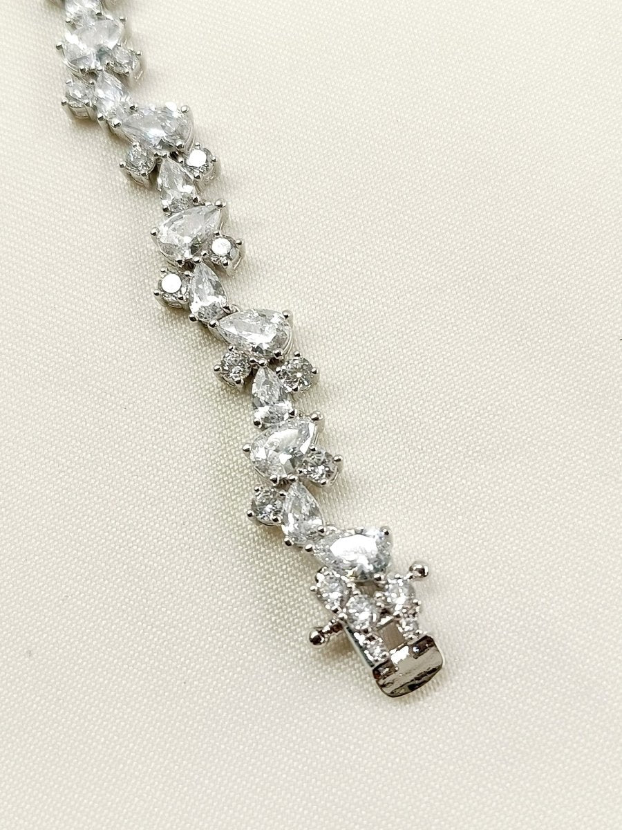 Tanvi White American Diamond Bracelet - House of Sarvati LLC