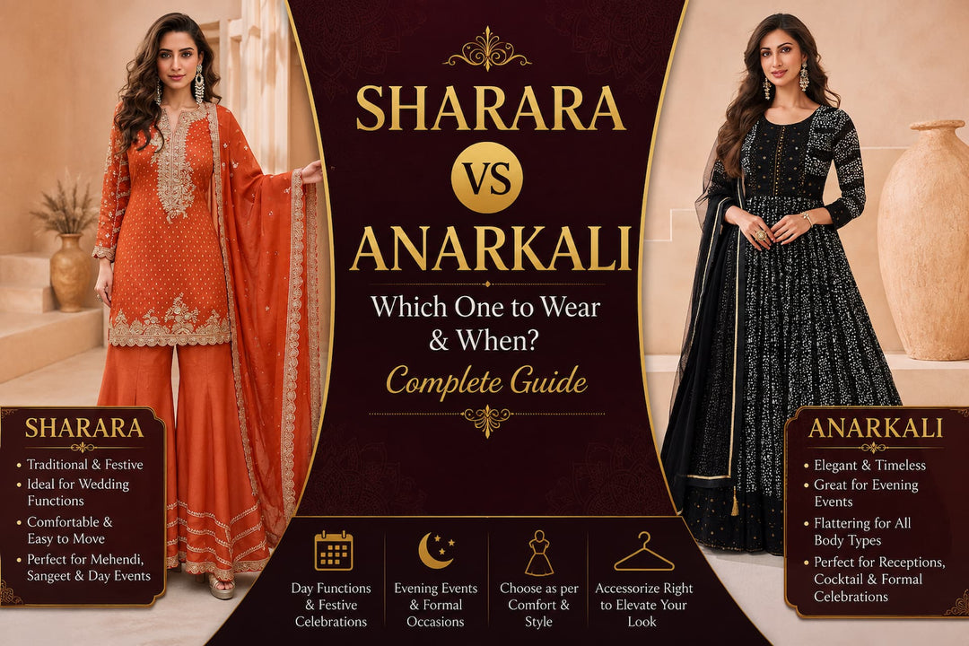 Sharara vs Anarkali: Which One to Wear & When Complete Guide
