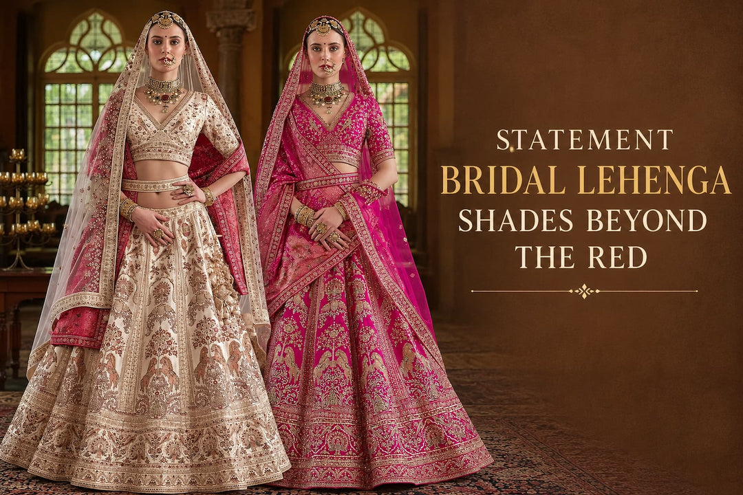 7 Statement Bridal Lehenga Shades Beyond the Red
