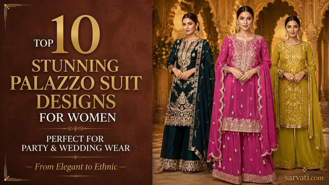 Top 10 Stunning Palazzo Suit Designs for Women — Perfect for Party & Wedding Wear