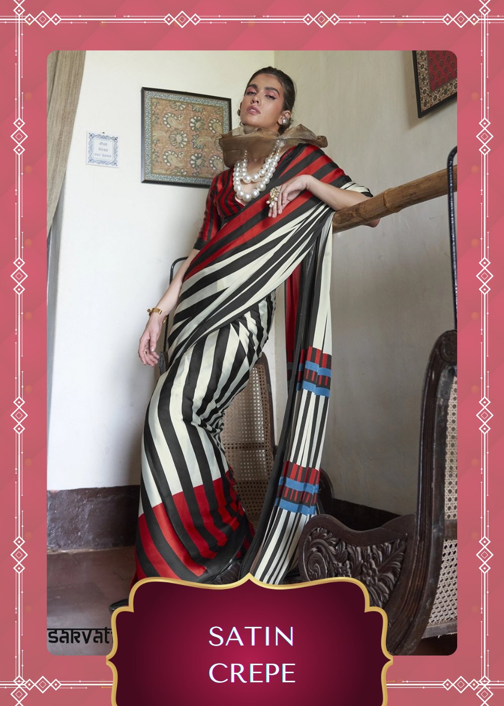 Satin Crepe Saree