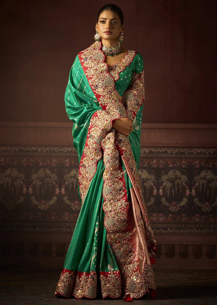 Pure Bangalore Taana Silk Saree Set – Heavy Embroidery & Zircon Work (Set of 5)