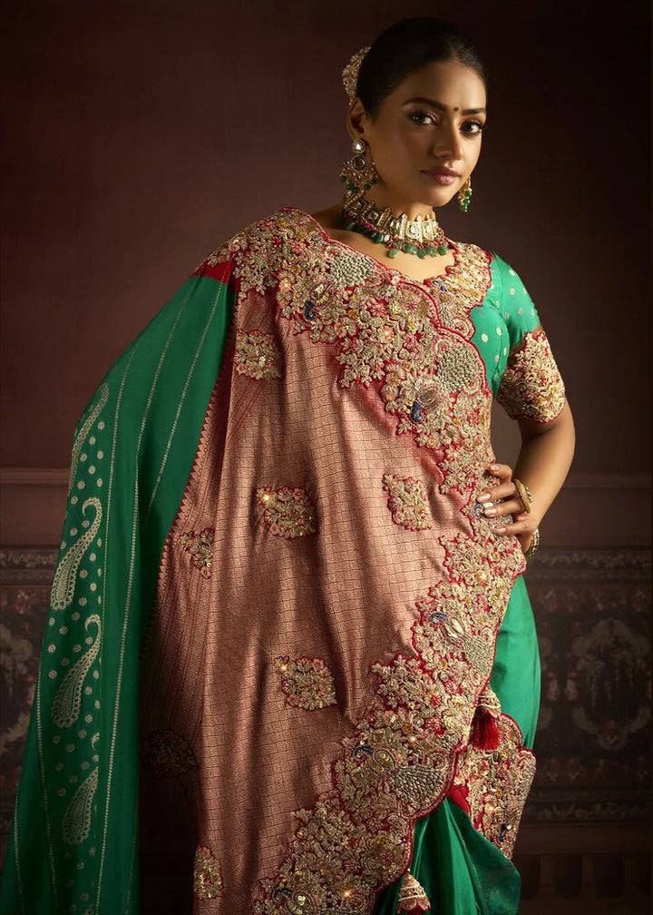 Pure Bangalore Taana Silk Saree Set – Heavy Embroidery & Zircon Work (Set of 5)