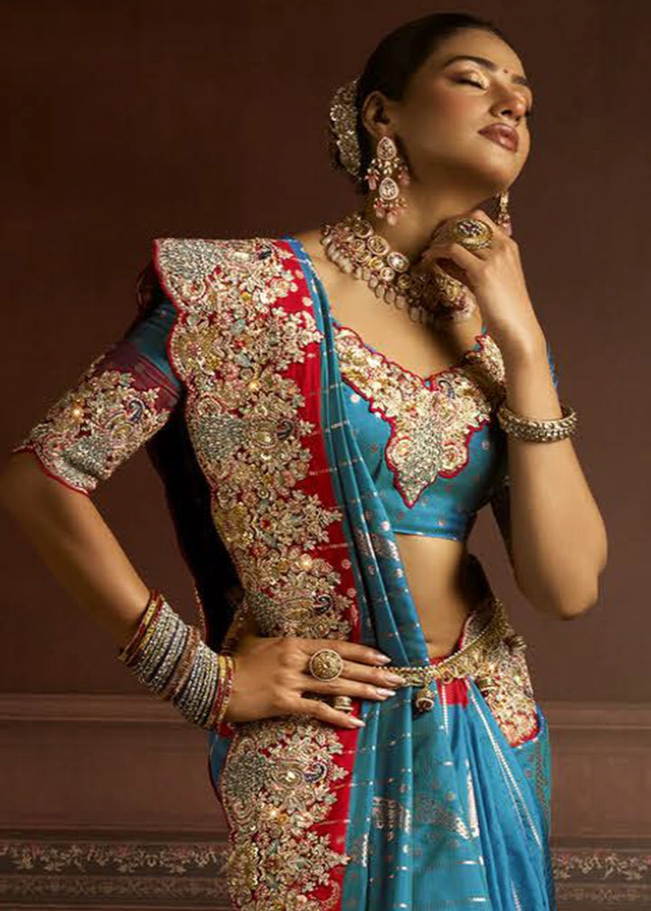 Pure Bangalore Taana Silk Saree Set – Heavy Embroidery & Zircon Work (Set of 5)
