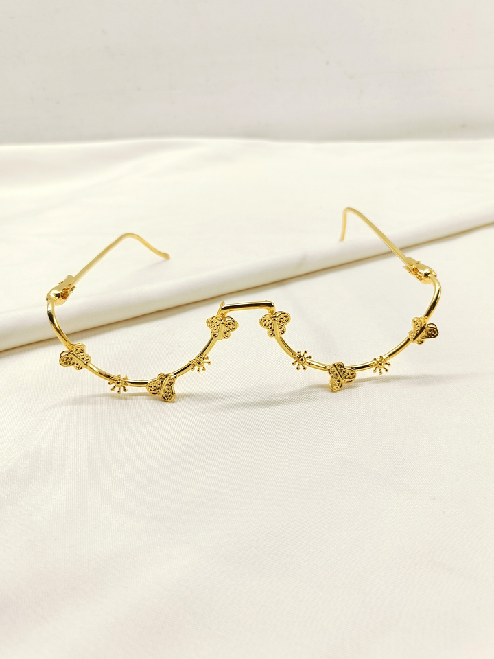 Emily Handmade Metal Goggle Frame - Gold Plated Brass
