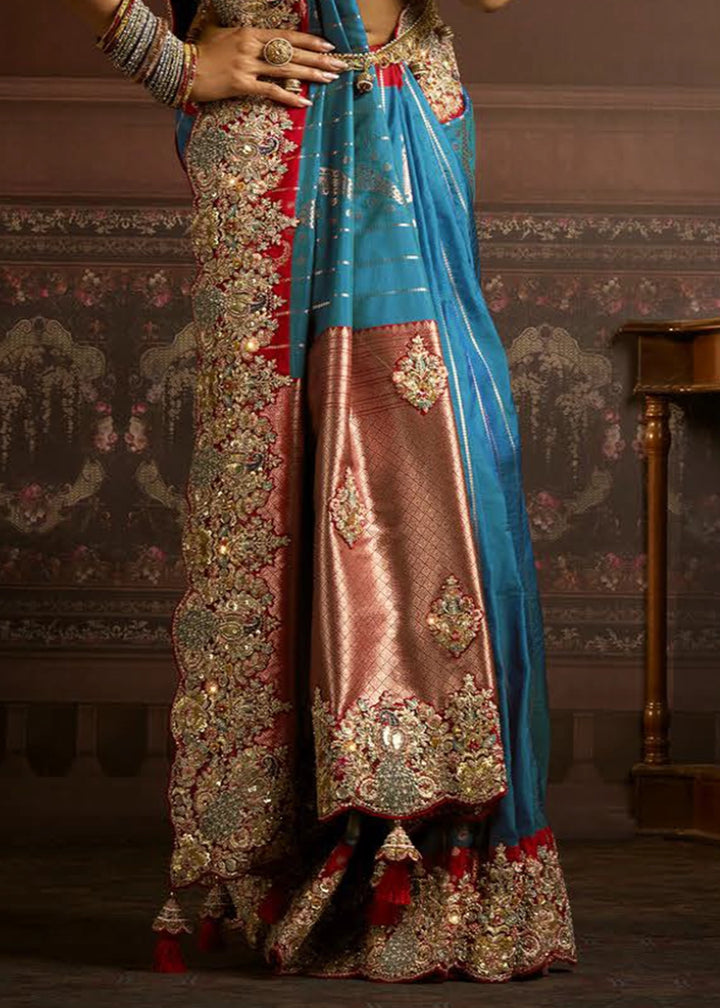Pure Bangalore Taana Silk Saree Set – Heavy Embroidery & Zircon Work (Set of 5)