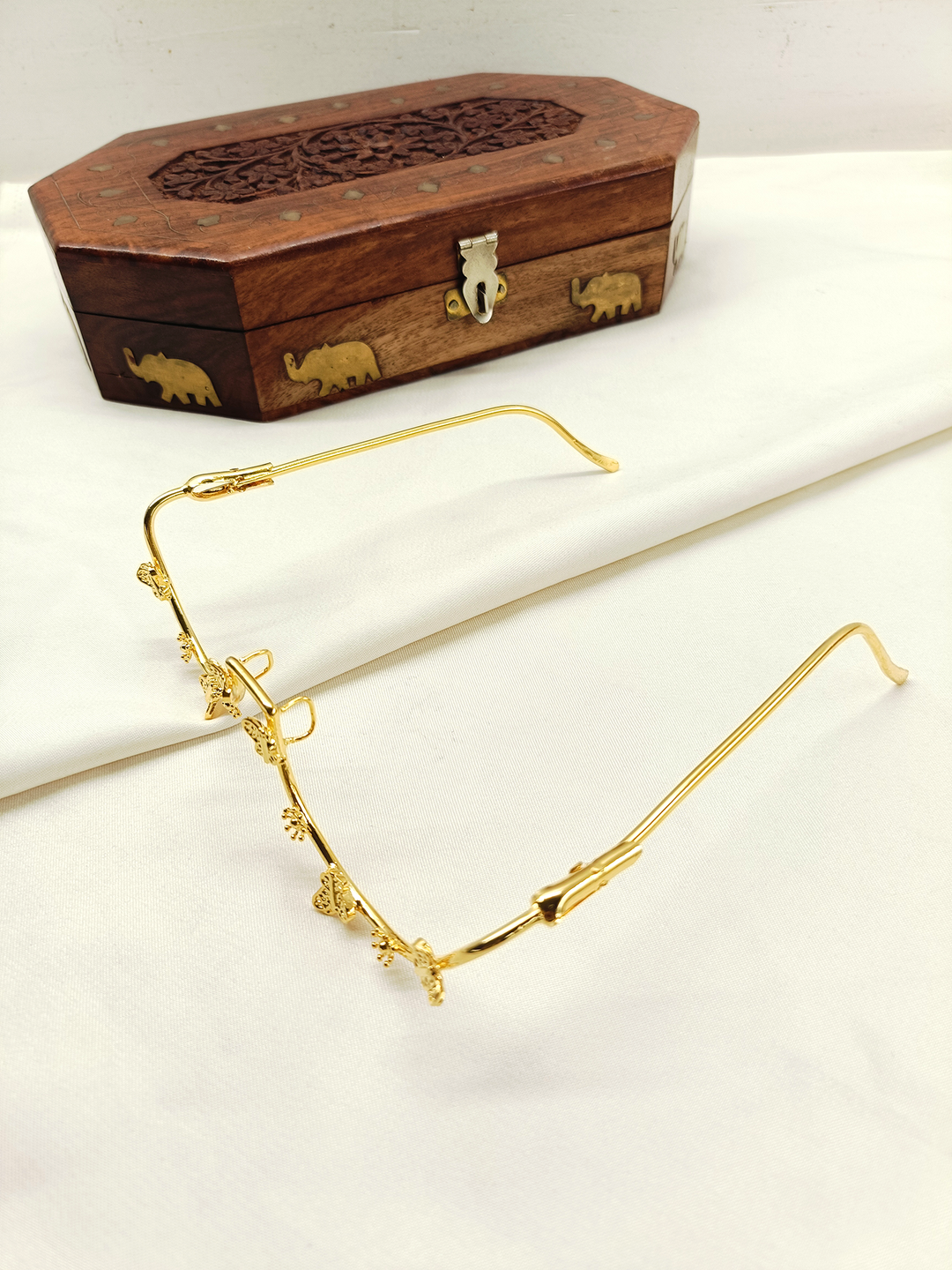 Emily Handmade Metal Goggle Frame - Gold Plated Brass