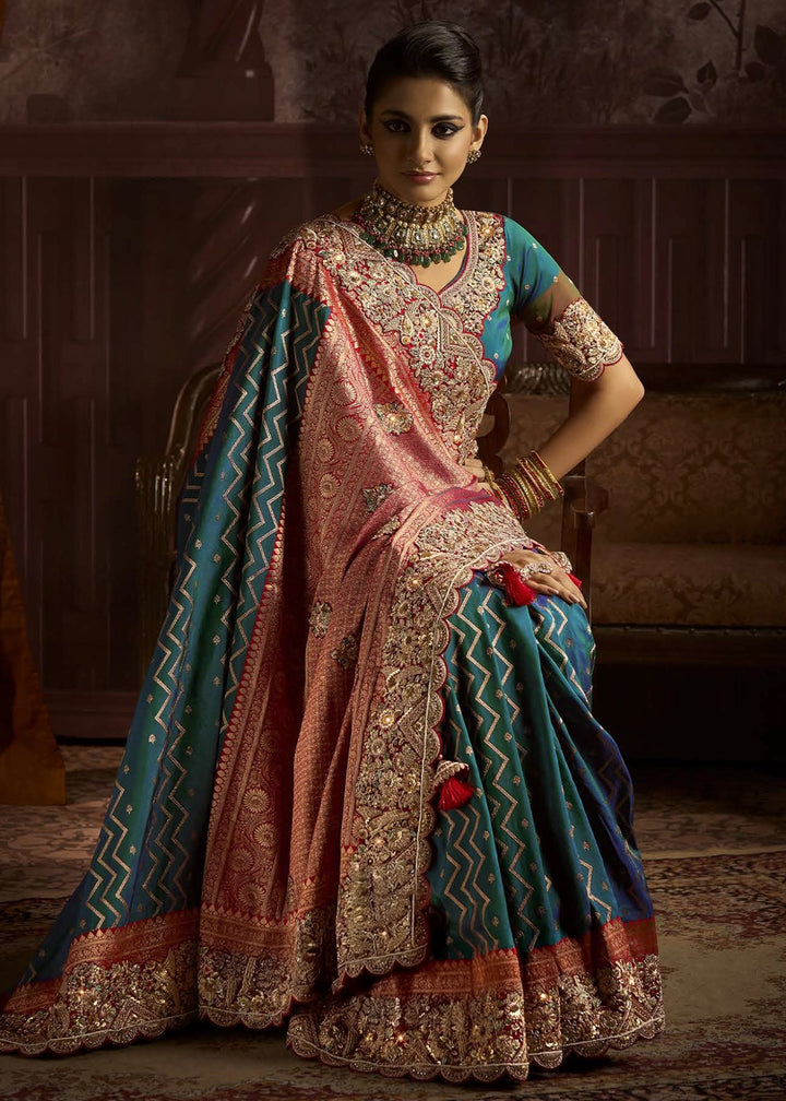 Pure Bangalore Taana Silk Saree Set – Heavy Embroidery & Zircon Work (Set of 6)