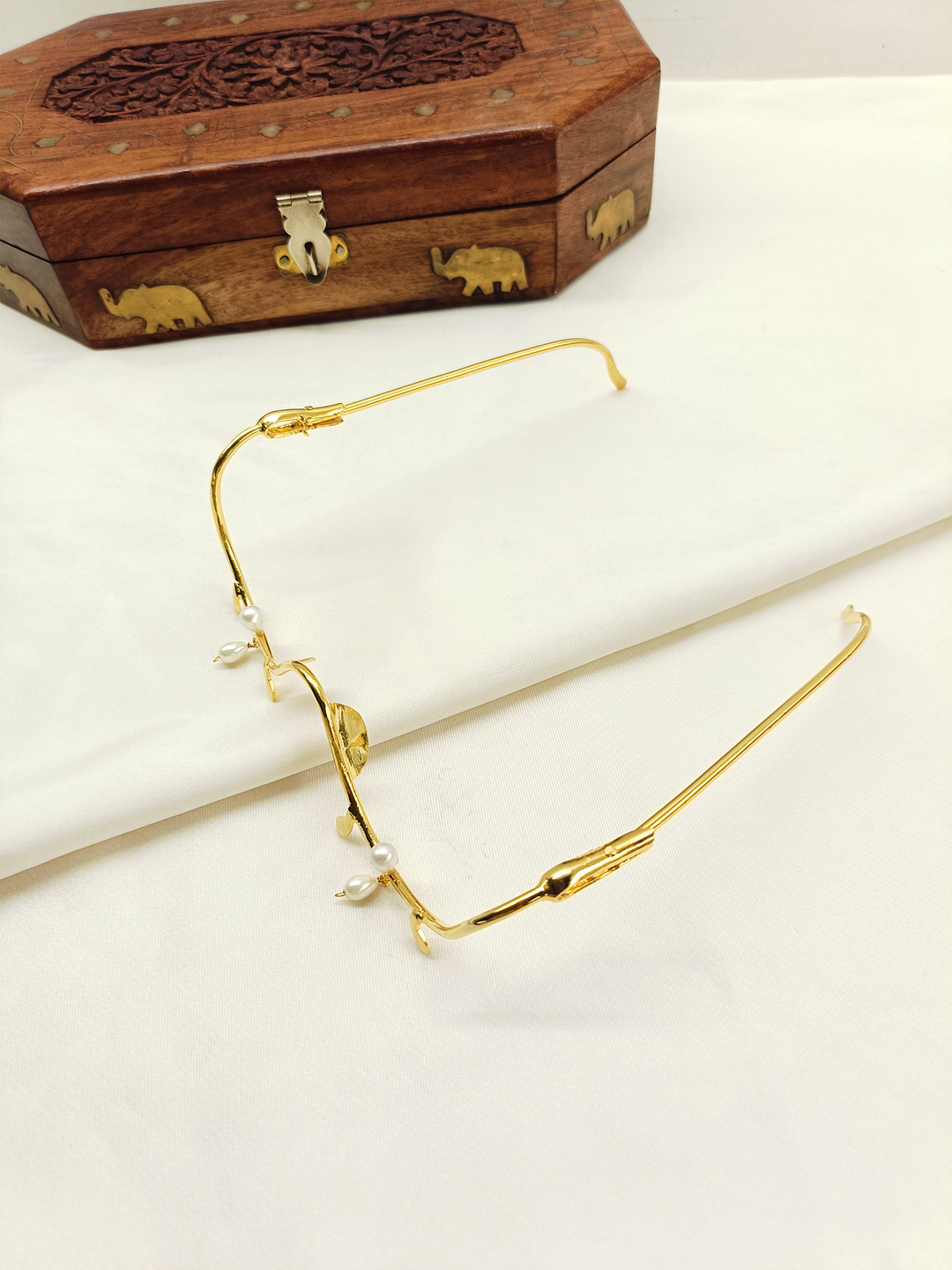 Brielle Handmade Metal Goggle Frame - Gold-Plated Brass