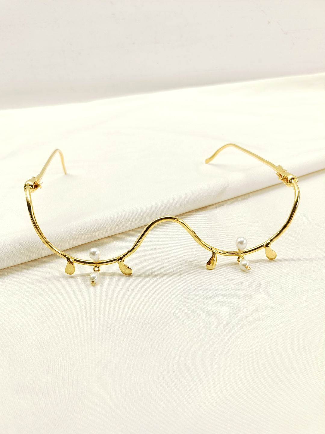 Brielle Handmade Metal Goggle Frame - Gold-Plated Brass