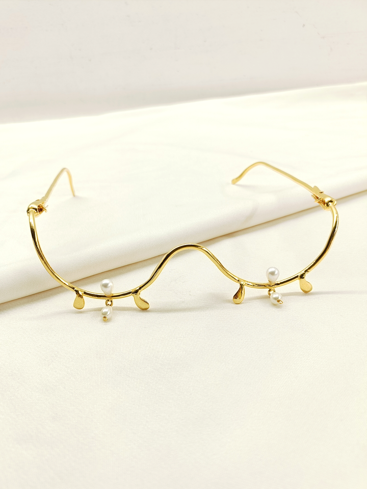 Brielle Handmade Metal Goggle Frame - Gold-Plated Brass
