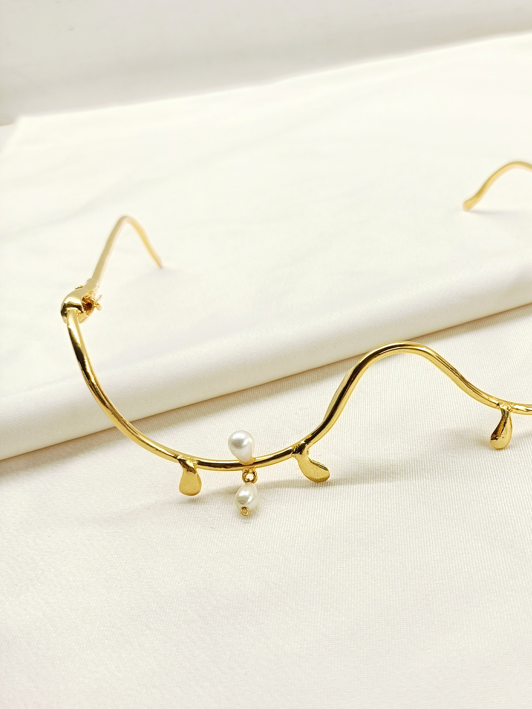 Brielle Handmade Metal Goggle Frame - Gold-Plated Brass