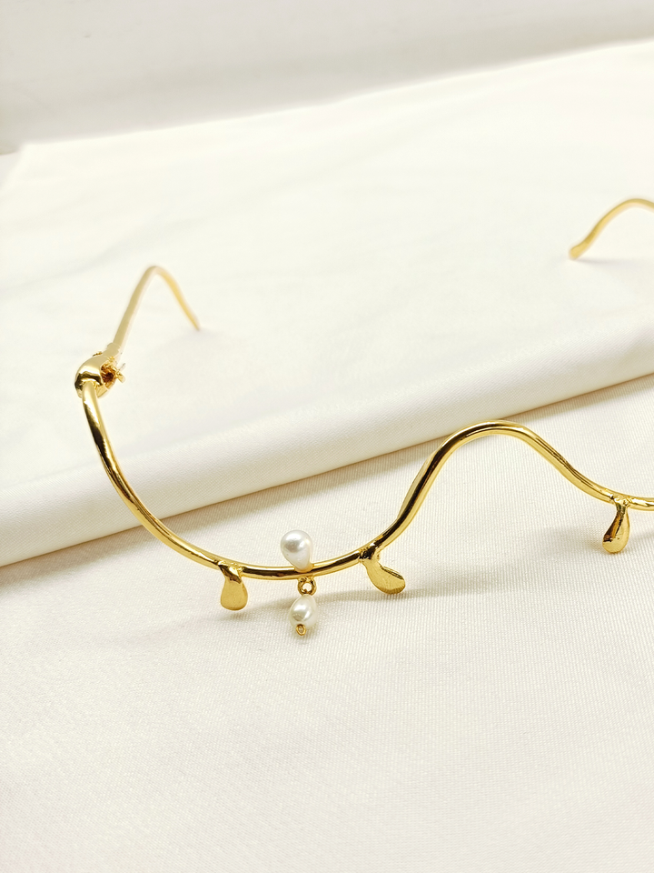 Brielle Handmade Metal Goggle Frame - Gold-Plated Brass
