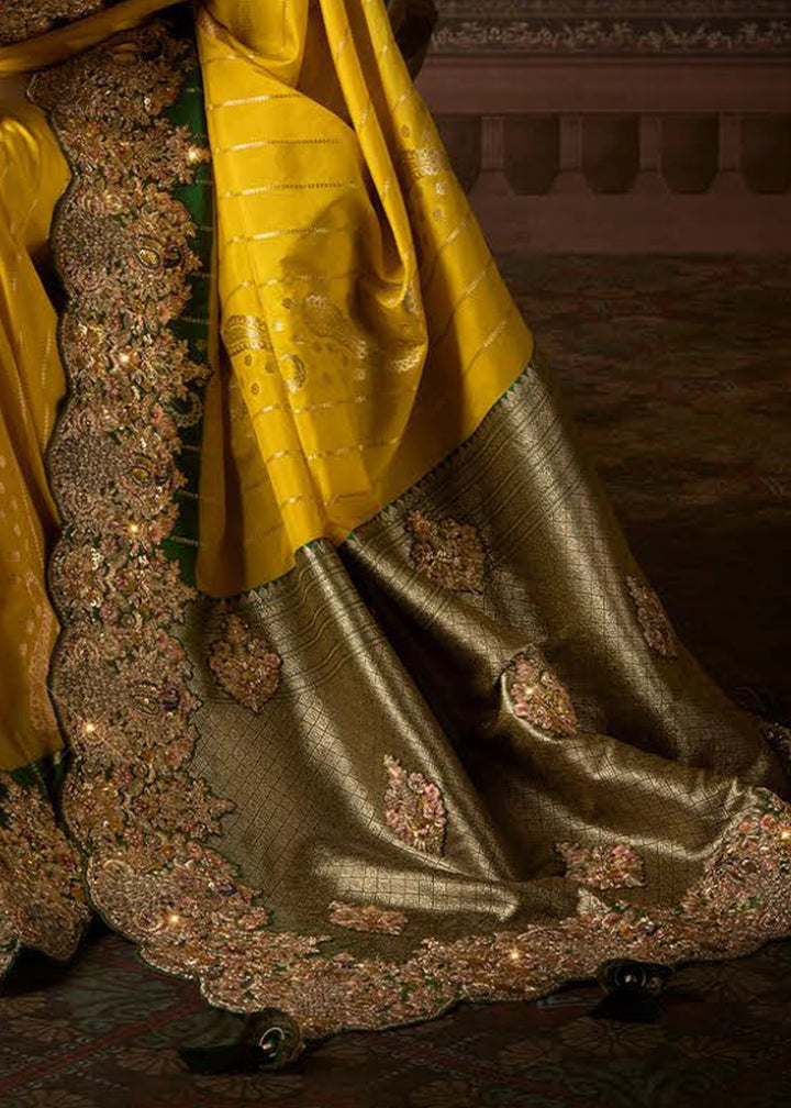 Pure Bangalore Taana Silk Saree Set – Heavy Embroidery & Zircon Work (Set of 5)