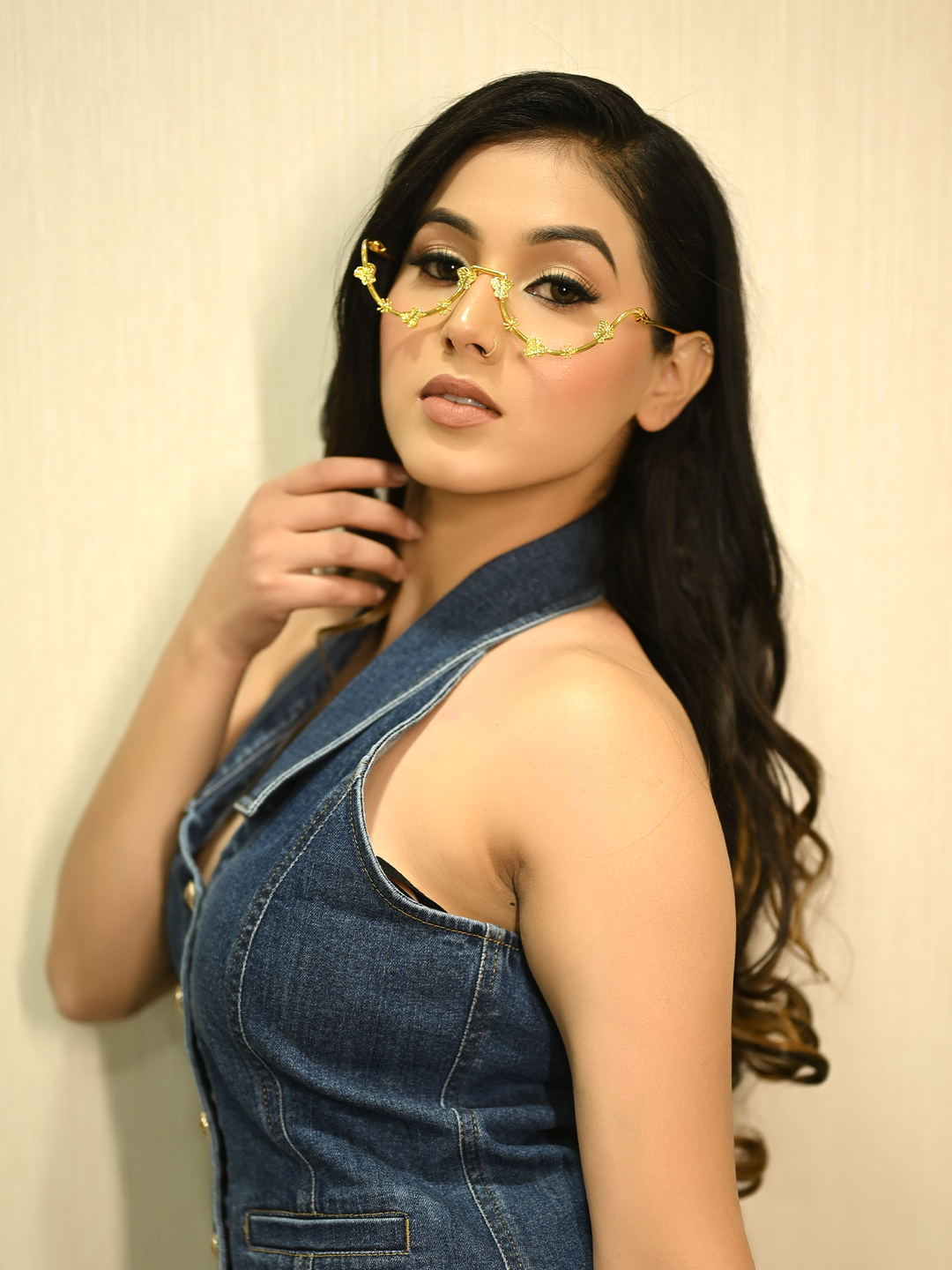 Emily Handmade Metal Goggle Frame - Gold Plated Brass
