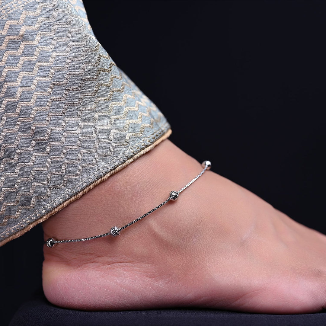 Ushma Silver Plated Delicate Payal/Anklet