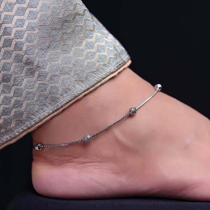 Ushma Silver Plated Delicate Payal/Anklet