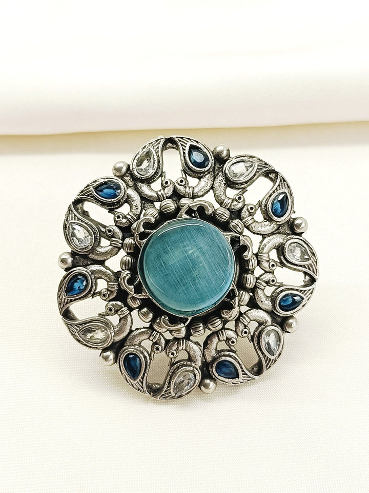 Kaasvi Firozi Oxidized Finger Ring