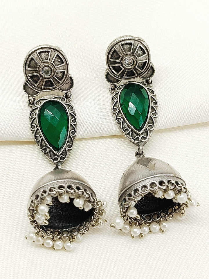 Tanima Green Oxidized Jhumki