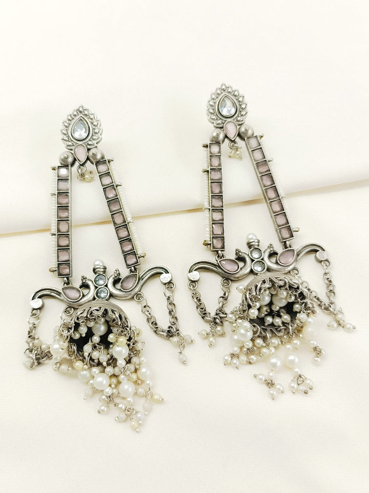 Ranjeeta Pink Oxidized Jhumki