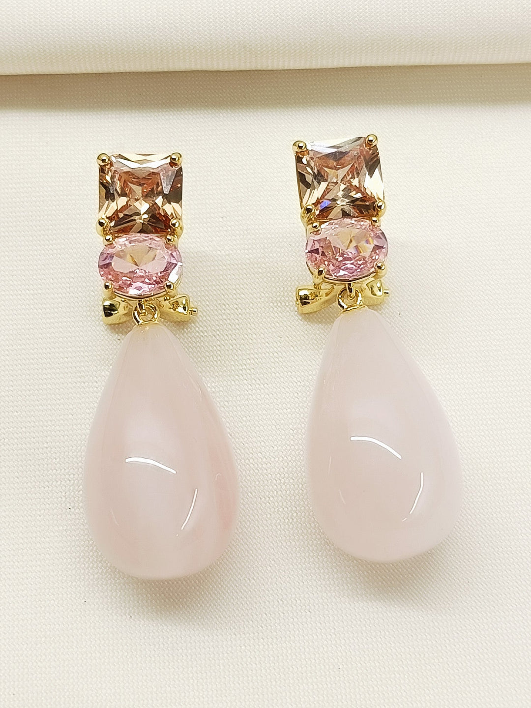 Devina Baby Pink American Diamond Earring