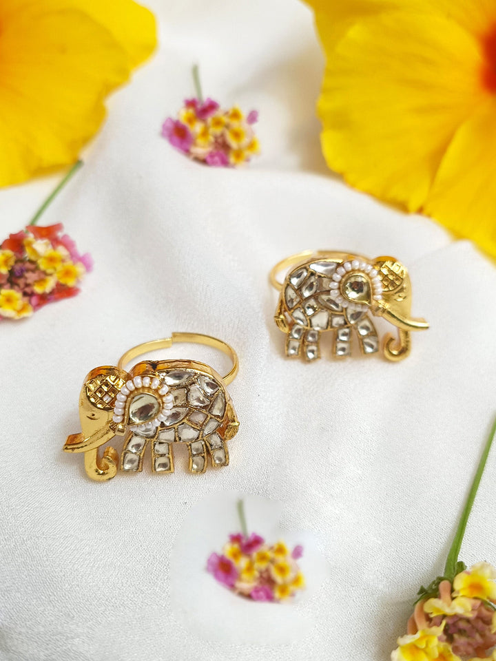 Bestrew Bestrew White Elephant Kundan Toe Ring – House of Sarvatii LLC