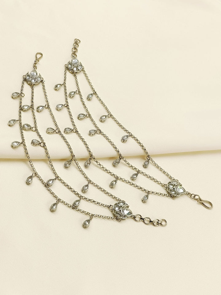 Tiya Silver Traditional Ear Chain