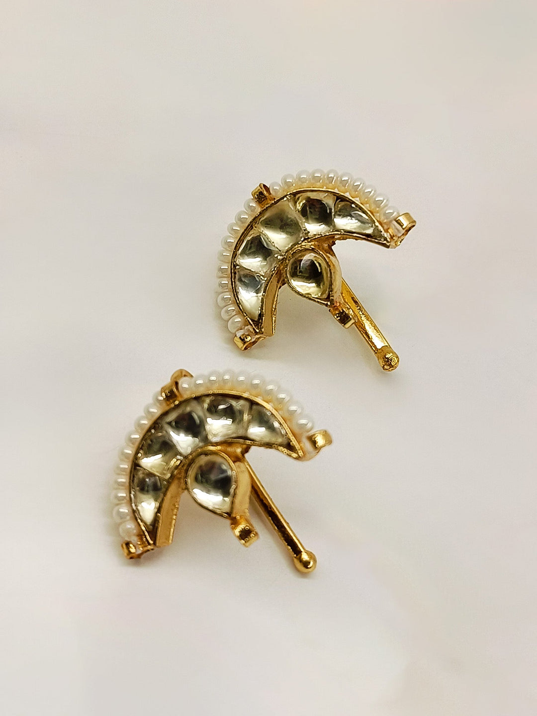 Arpana Medium Size White Gold Plated Kundan Ear Cuff [ Price is for Pair ]