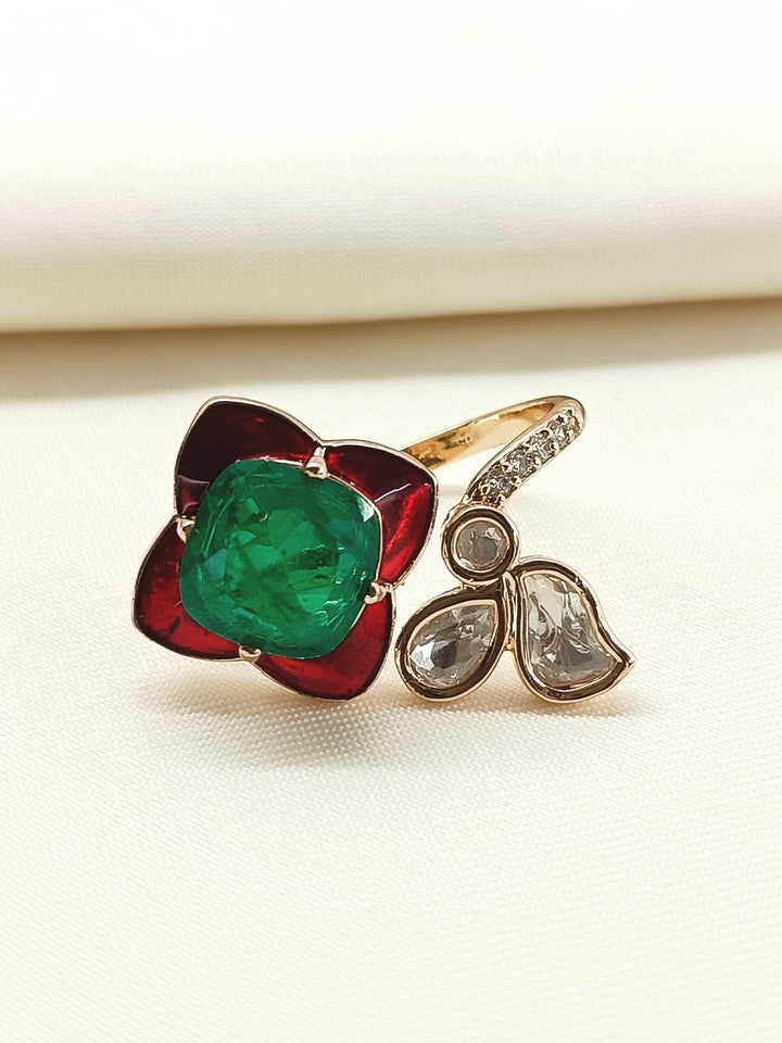 Anindita Multi Colour Kundan Finger Ring