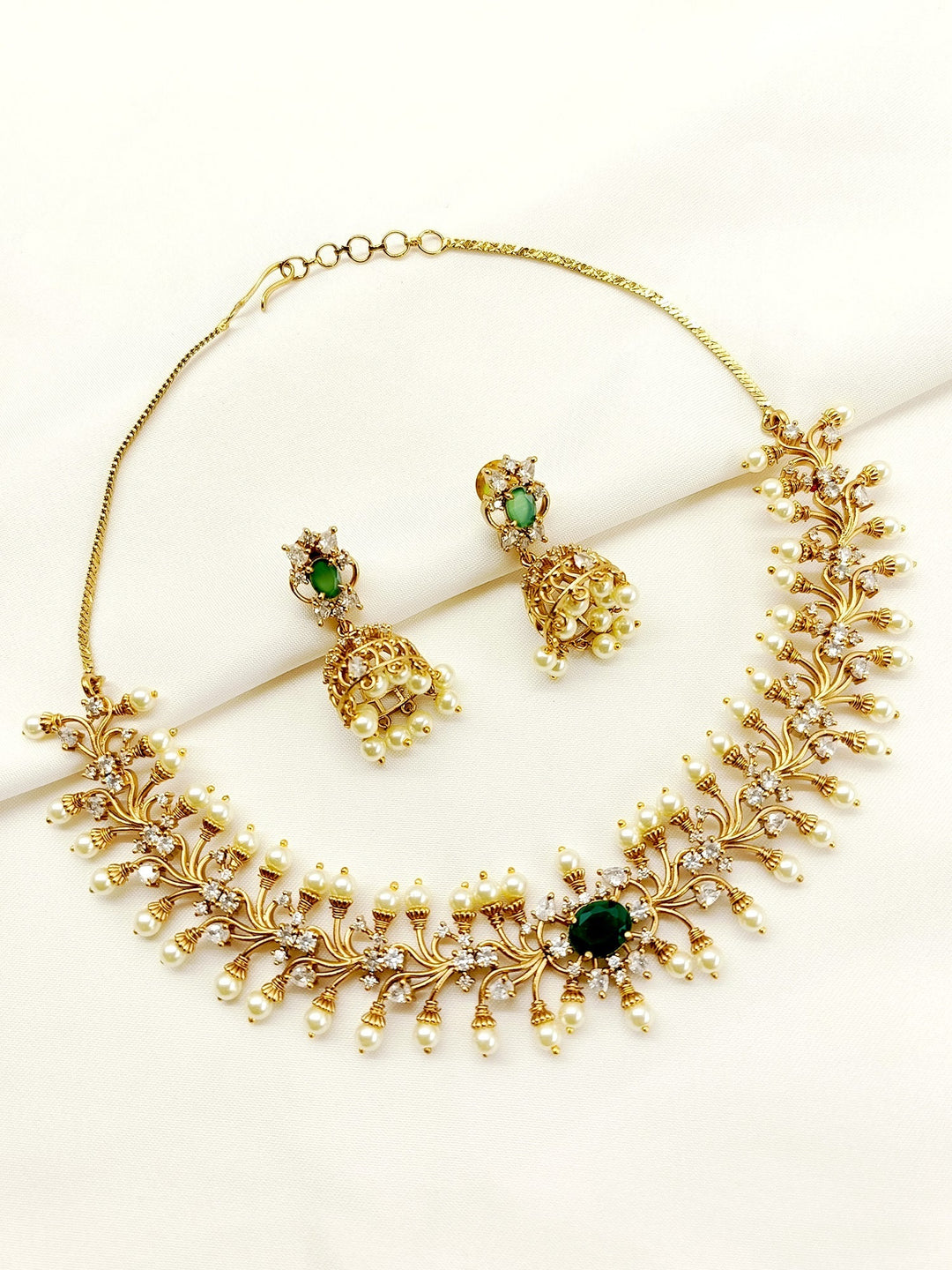 Nimara Green Polki Choker Set