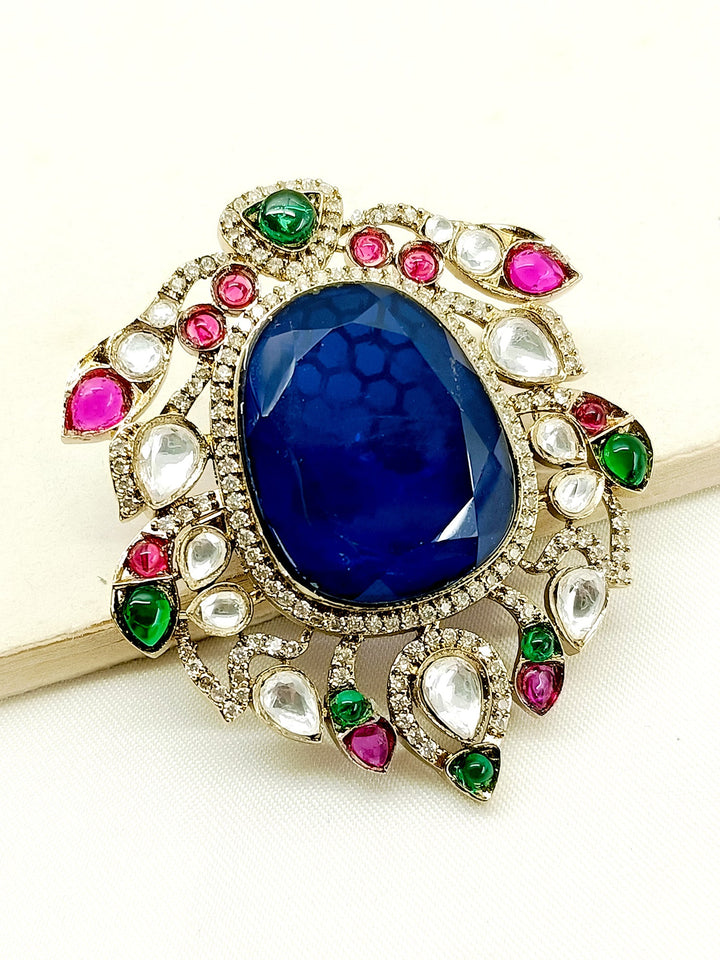 Rudra Navy Blue Men's Brooch