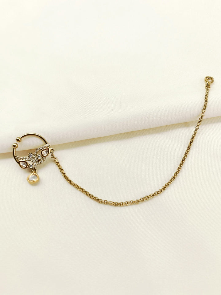 Ganga Antique Gold Kundan Nath