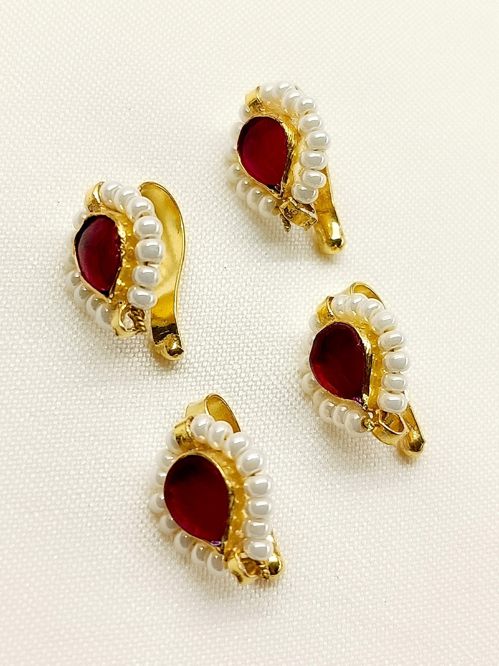 Kai Small Size Ruby Kundan Ear Cuff [4 Piece]