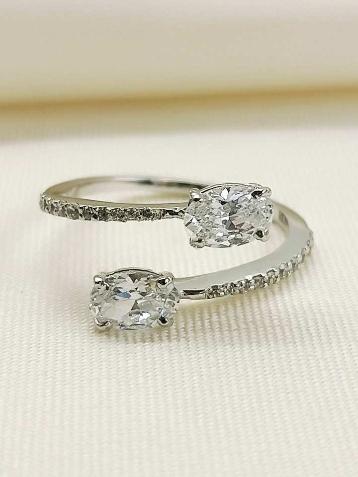 Juni 92.5 Silver Swarovski Stone Finger Ring
