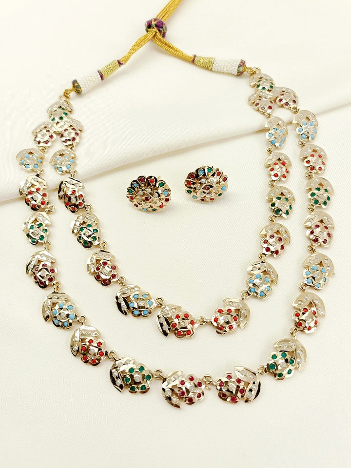 Sneha Multi Colour Jadau Necklace Set