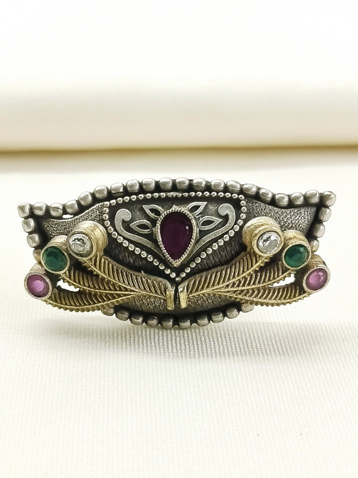 Krsnapriya Multi Colour Oxidized Finger Ring